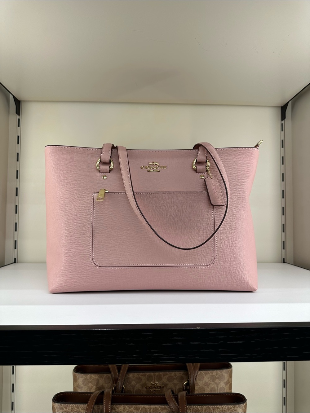🌸🌸 Coach Station Tote Bag Gold/Carnation